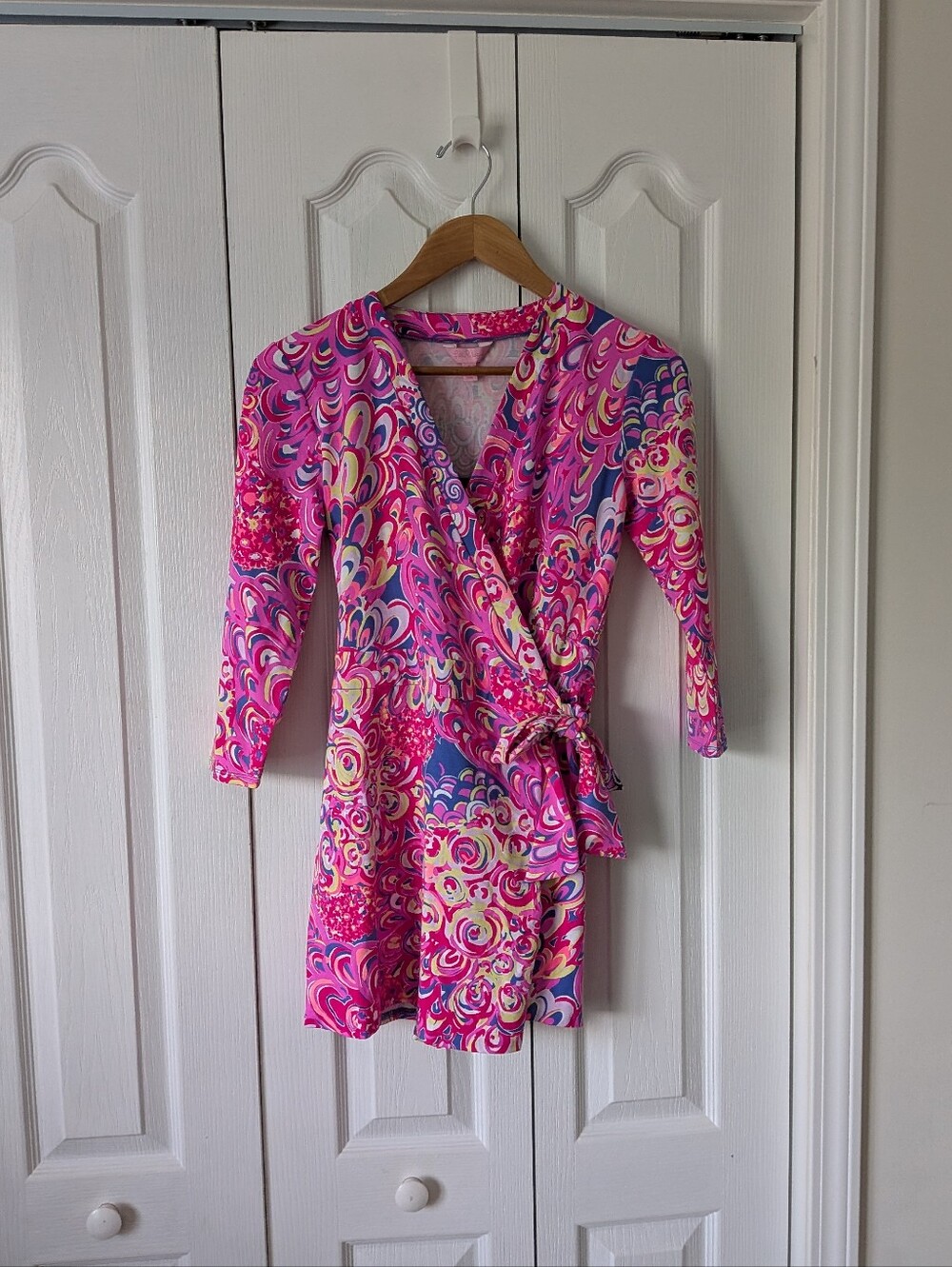 Lilly Pulitzer Karlie Wrap Romper Iris Blue Pop Up Lillys Lagoon Small
